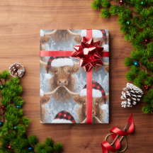 Christmas Highland Cows Wrapping Paper