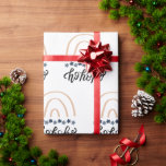 Christmas Ho Ho Ho Boho Rainbow Geschenk Geschenkpapier<br><div class="desc">Niedlicher boho Urlaub Aquarellenbogen mit blauen Sternen und Ho Ho Ho in Drehbuch.</div>