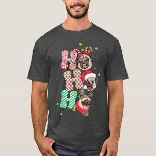 Christmas Ho Ho Ho Mops Dog Lover Funny Happy Holi T-Shirt
