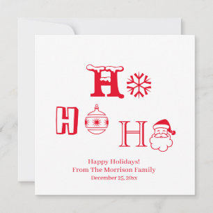 Christmas Ho Ho rouge nom personnalisé date carte 