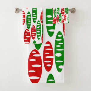 Christmas Holey Ovals Badhandtuch Set