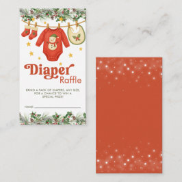 Christmas Holiday Baby Shower Diaper Raffle Ticket Begleitkarte