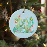 Christmas Holiday Cactus Southwest Desert Keramik Ornament<br><div class="desc">Dieses Design entstand durch digitale Kunst, es kann in dem Bereich personalisiert sein, der durch das Ändern des Fotos oder das Hinzufügen eigener Wörter zur Verfügung gestellt oder angepasst wird. Kontaktieren Sie mich unter colorflowcreations@gmail.com , wenn Sie dieses Design für ein anderes Produkt haben möchten. Kaufen Sie meine originale abstrakte...</div>
