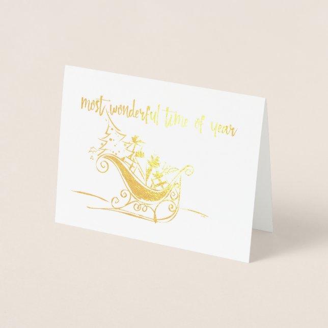 CHRISTMAS Holiday Card Gold Folienkarte (Vorderseite)