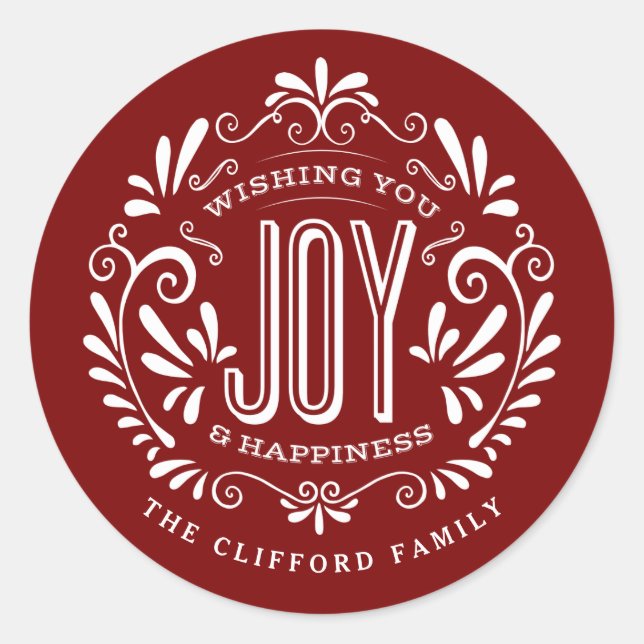 CHRISTMAS HOLIDAY CHALK ART ORNAMENT STICKERS (Vorderseite)