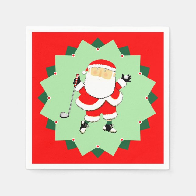 Christmas Holiday Golf Party Serviette (Vorderseite)
