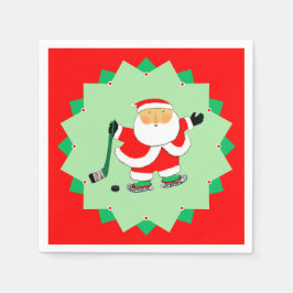 Christmas Holiday Hockey Party Serviette