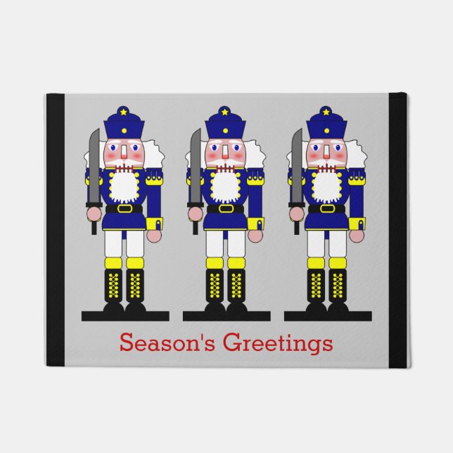 Christmas Holiday Nutcracker Soldier Custom Words Fußmatte (Vorderseite)