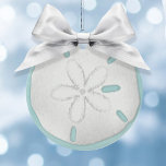 Christmas Holiday Photo Blue Beach Sand Dollar Sea Keramik Ornament<br><div class="desc">This design features Christmas holiday elegant simple beach,  nautical coastal sea ocean life,  sand dollar joy minimalist teal,  trendy stylish calligraphy script font,  turquoise teal blue tropical island,  Christmas holiday wrapping supplies,  sea shells coastal living coast,  Christmas holiday beach house cottage cushion home décor</div>