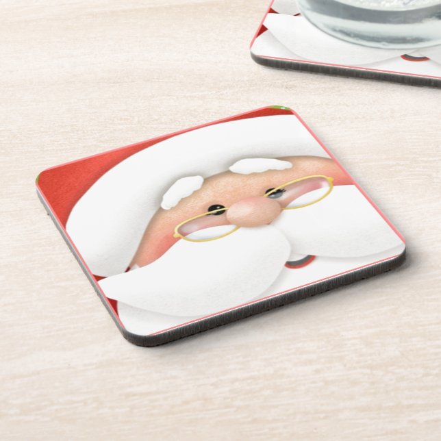 Christmas Holiday Santa Coasters Untersetzer (Linke Seite)