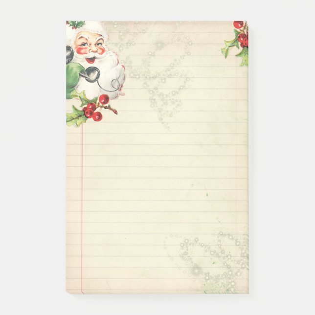 Christmas Holiday Santa Post-It Note Paper Pad Klebezettel (Vorderseite)