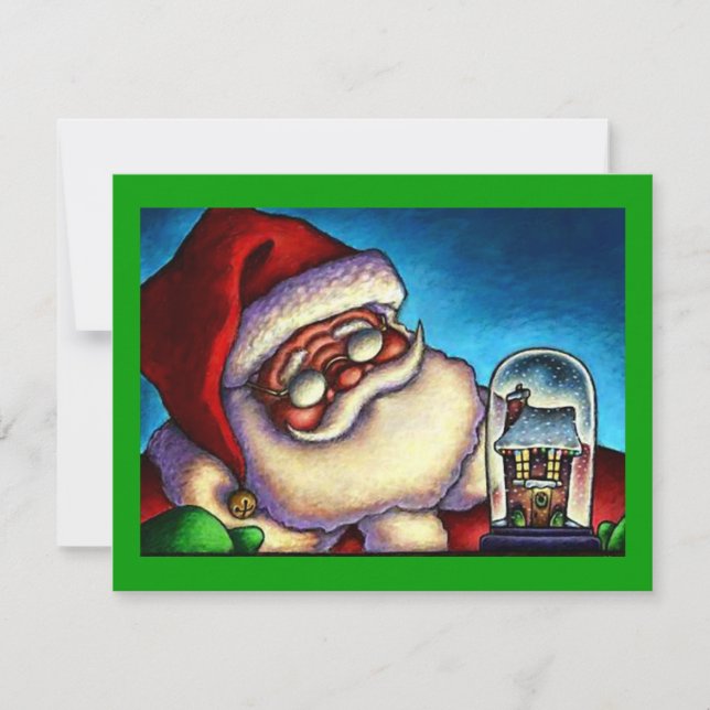 CHRISTMAS HOLIDAY SANTA SNOWGLOBE PARTY EINLADUNG (Vorderseite)