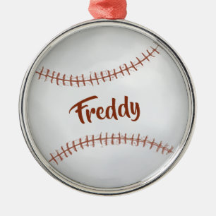 Christmas Holiday Simple Baseball Sports Athlete  Ornament Aus Metall