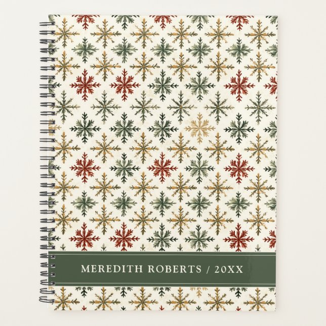 Christmas Holiday Snowflakes Pattern Personalized (Devant)