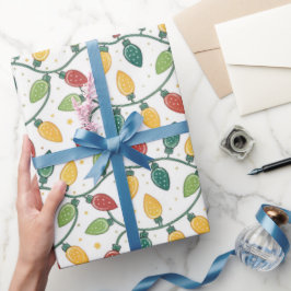 Christmas Holiday String Lights Pattern Geschenkpapier