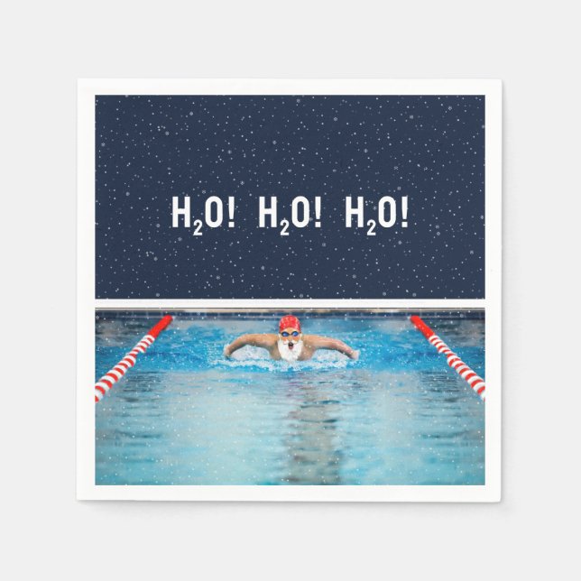 Christmas Holiday Swimming Party Serviette (Vorderseite)