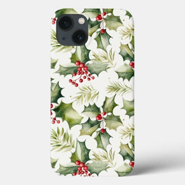 Christmas Holly Berries Case-Mate iPhone Hülle (Rückseite)