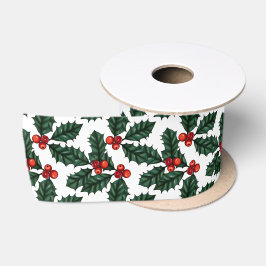 Christmas Holly Berries Satinband