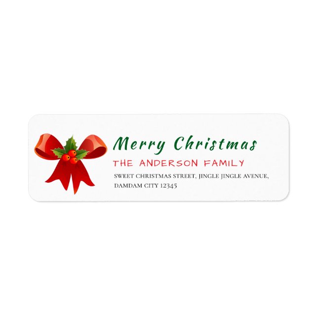 Christmas Holly Berry  Elegant Return Address (Vorne)