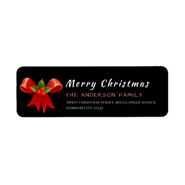 Christmas Holly Berry  Elegant Return Address (Vorne)