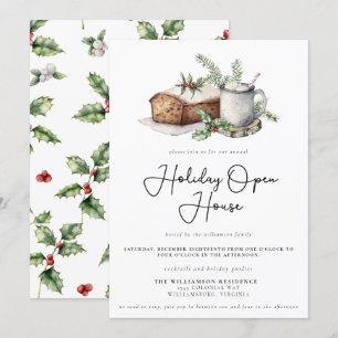 Christmas Holly Berry Holiday Open House Einladung