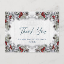 Christmas Holly Berry Rustic Corporate Vielen Dank