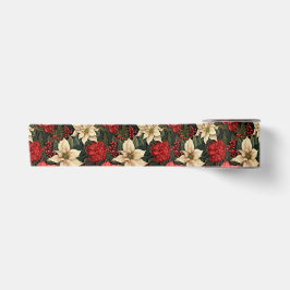 Christmas Holly Blume Satin Ribbon Satinband