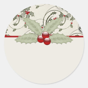 Christmas Holly Design 1 - Stickers Noël