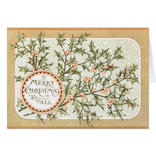 Christmas Holly Jolie Antique Salutation (Devant horizontal)