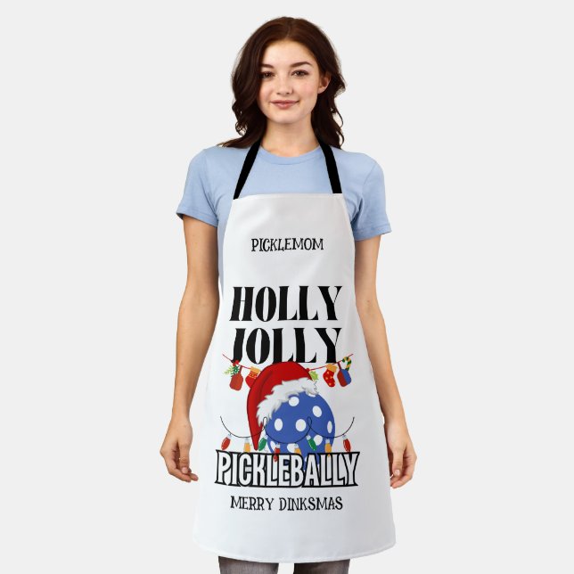 Christmas HOLLY JOLLY PICKLEBALLY Schürze (Getragen)