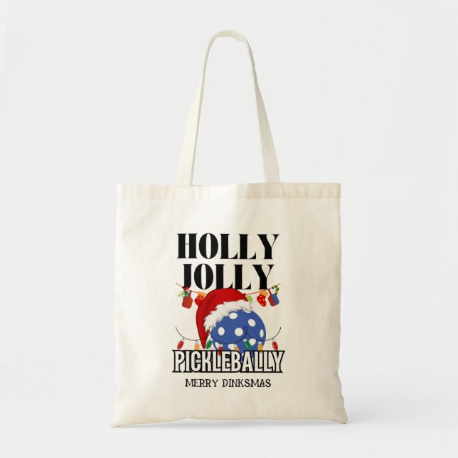 Christmas HOLLY JOLLY PICKLEBALLY Tragetasche (Vorne)