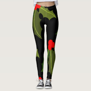 Christmas Holly Leaf und Berry Pattern Legging Leggings