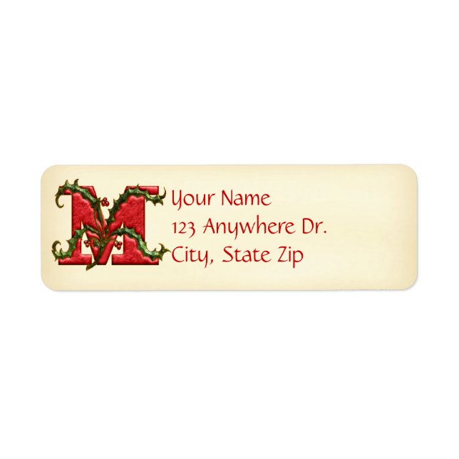 Christmas Holly Monogram M (Vorne)