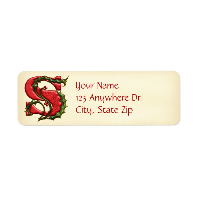 Christmas Holly Monogram S (Vorne)