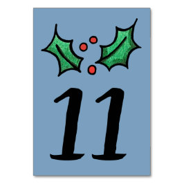 Christmas Holly Numéro de table du Mariage