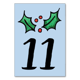Christmas Holly Numéro de table du Mariage
