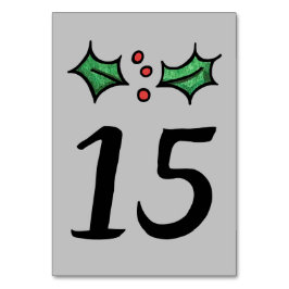 Christmas Holly Numéro de table du Mariage