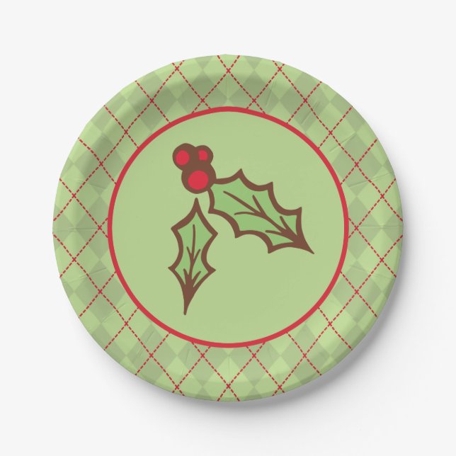 Christmas Holly Paper Tellers Pappteller (Vorderseite)