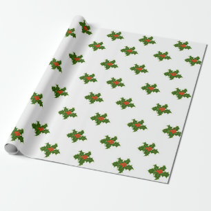 Christmas Holly Pattern Geschenkpapier