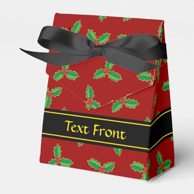 Christmas Holly Pattern Geschenkschachtel (Vorderseite)