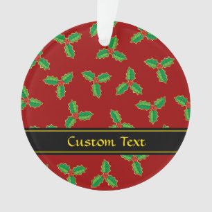 Christmas Holly Pattern Ornament