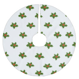 Christmas Holly Pattern Polyester Weihnachtsbaumdecke