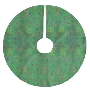 Christmas Holly Pattern Polyester Weihnachtsbaumdecke