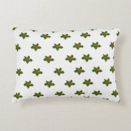 Christmas Holly Pattern Round Pillow Dekokissen
