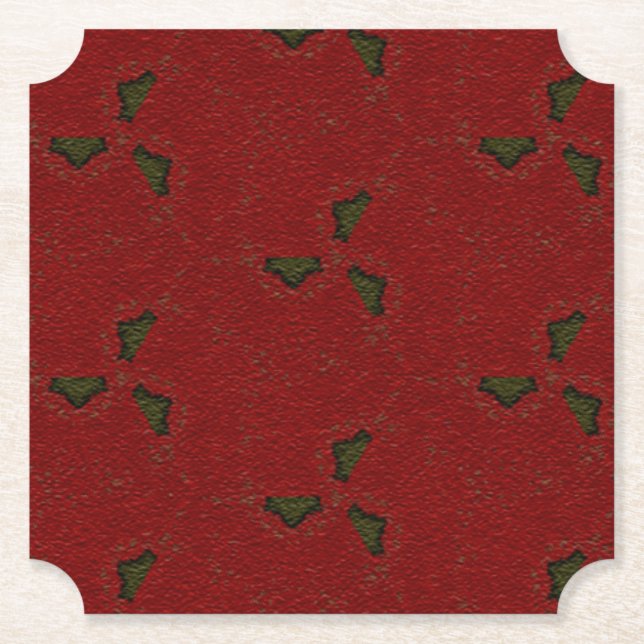 Christmas Holly Pattern Untersetzer (Vorderseite)