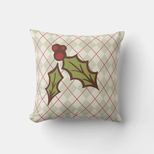Christmas Holly Pillow Kissen (Vorderseite)