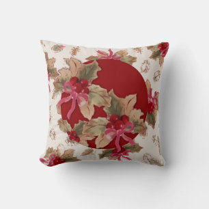 Christmas Holly Pillow Kissen