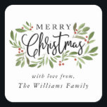Christmas Holly Sticker Tag<br><div class="desc">Weihnachten Holly,  Sticker-Tag. Personalisierbar. Teil einer Sammlung</div>