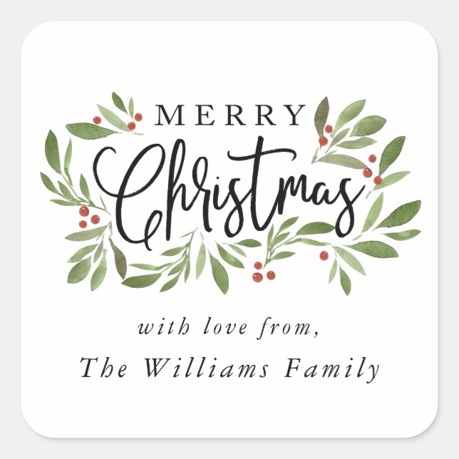 Christmas Holly Sticker Tag (Vorderseite)