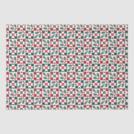 Christmas Holly Verlasst Geo Quilt Seidenpapier